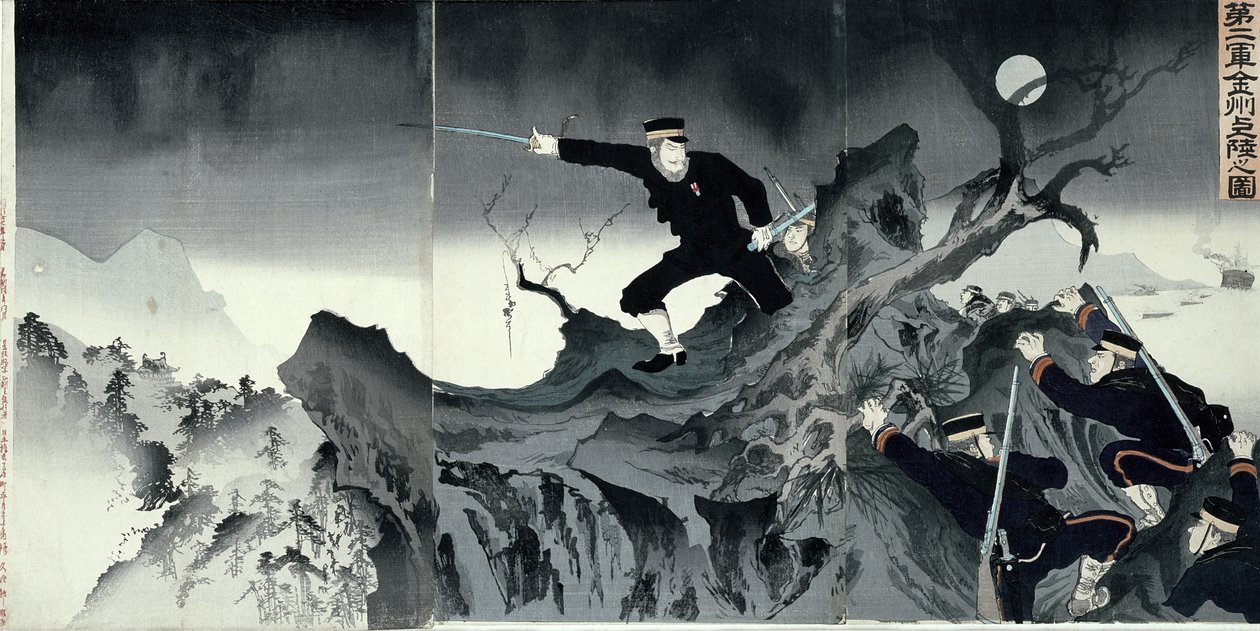 Çin-Japon savaşından bir bölüm (tahta baskı) by Japanese School