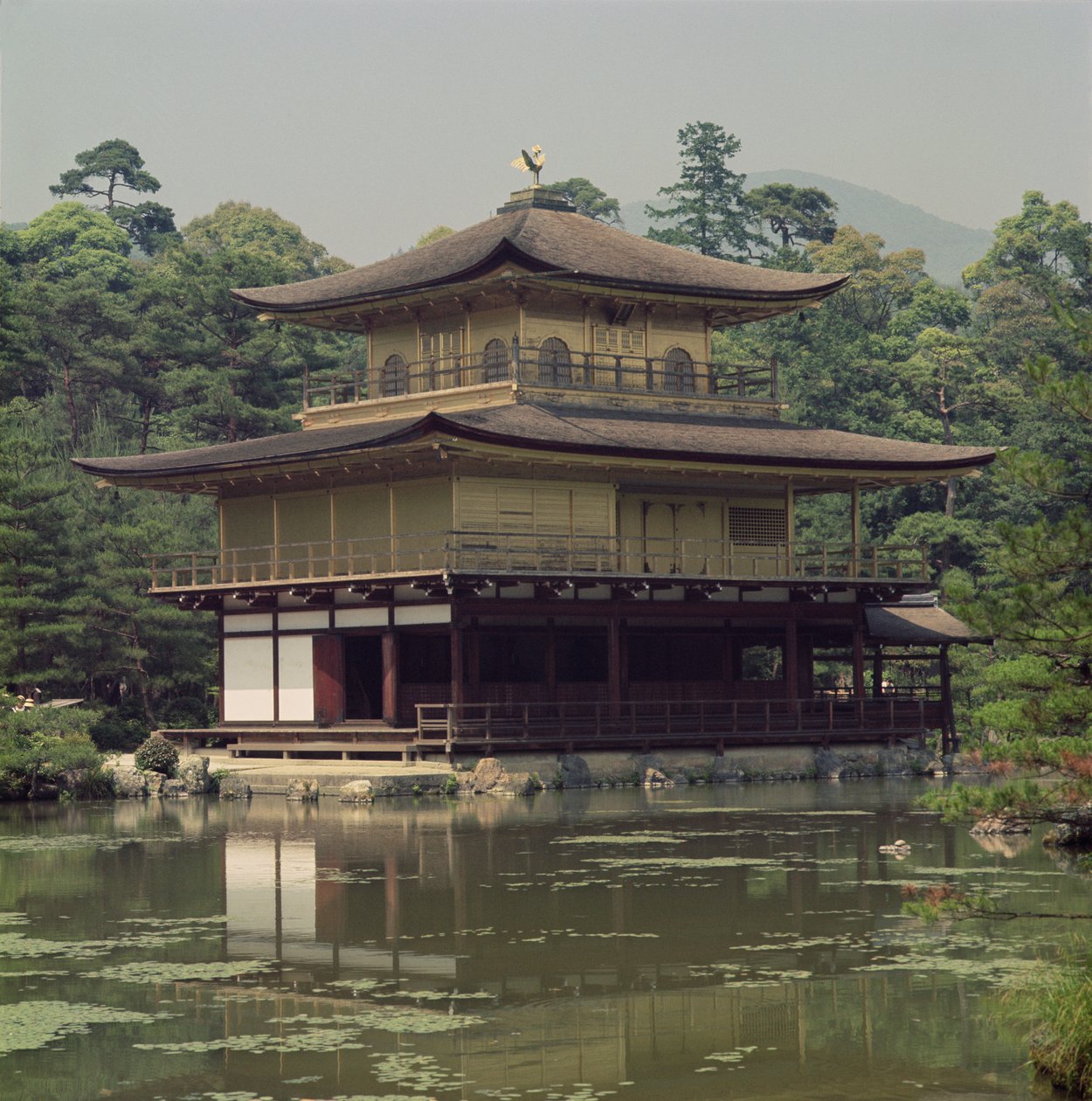 Kinkaku temple (Golden Pavilion) dedicated to the memory of the shogun Ashikaga Yoshimitsu (1358-1408) 15th century (rebuilt 19th century)  by Japanese School