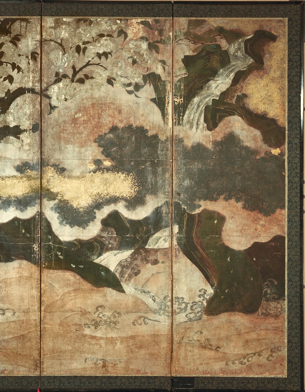 Güneşli Manzara (panelde kalem ve mürekkep, renk, altın kağıt) (bkz. 216576, 216577) by Japanese School