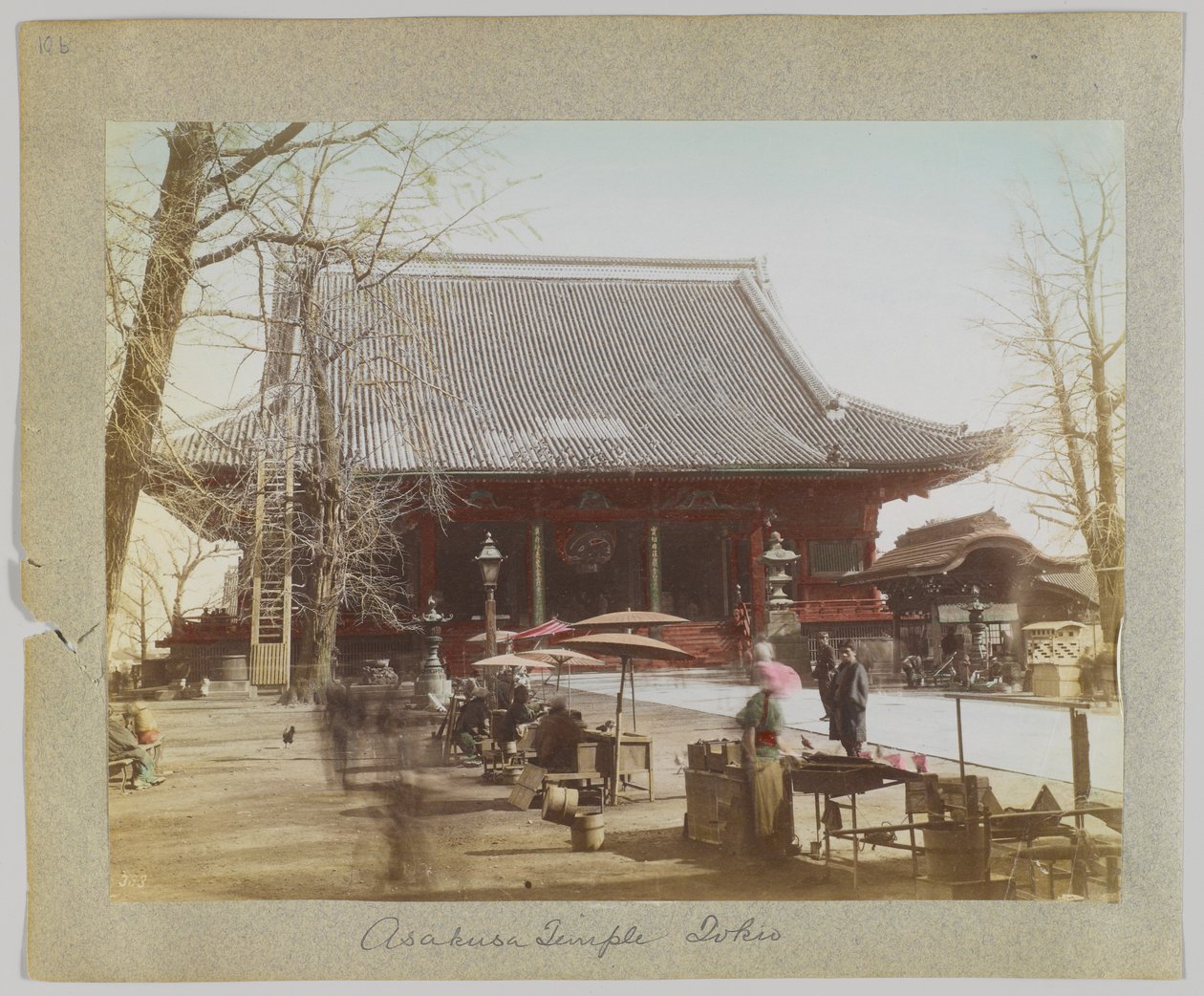 Asakusa Tapınağı, Tokyo, Japonya (el boyaması s/b fotoğraf) by Japanese Photographer