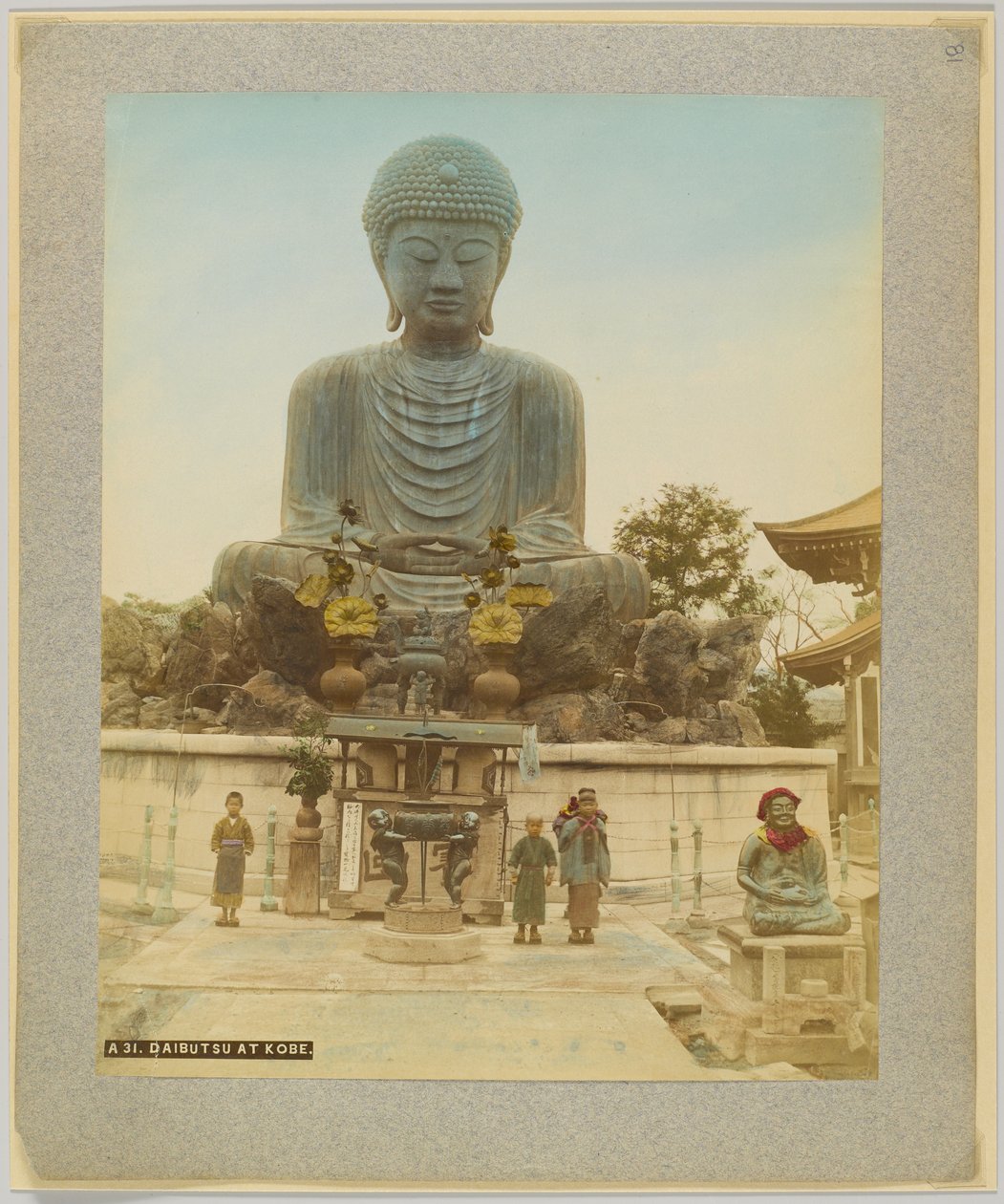 Daibutsu, Kobe, Japonya (el boyaması s/b fotoğraf) by Japanese Photographer