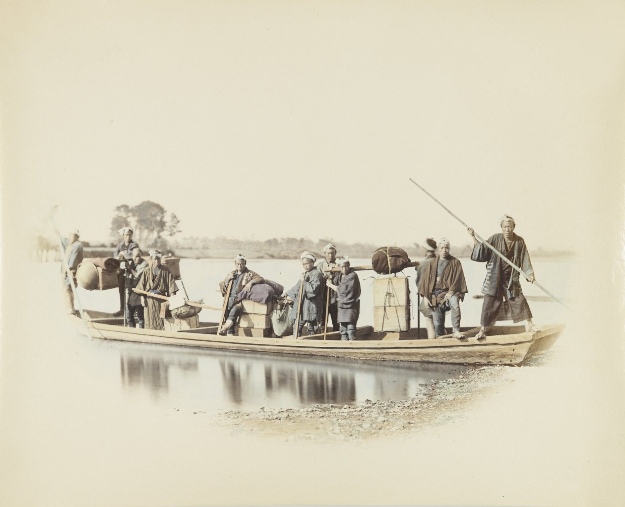 Feribot, Japonya (el boyaması s/b fotoğraf) by Japanese Photographer