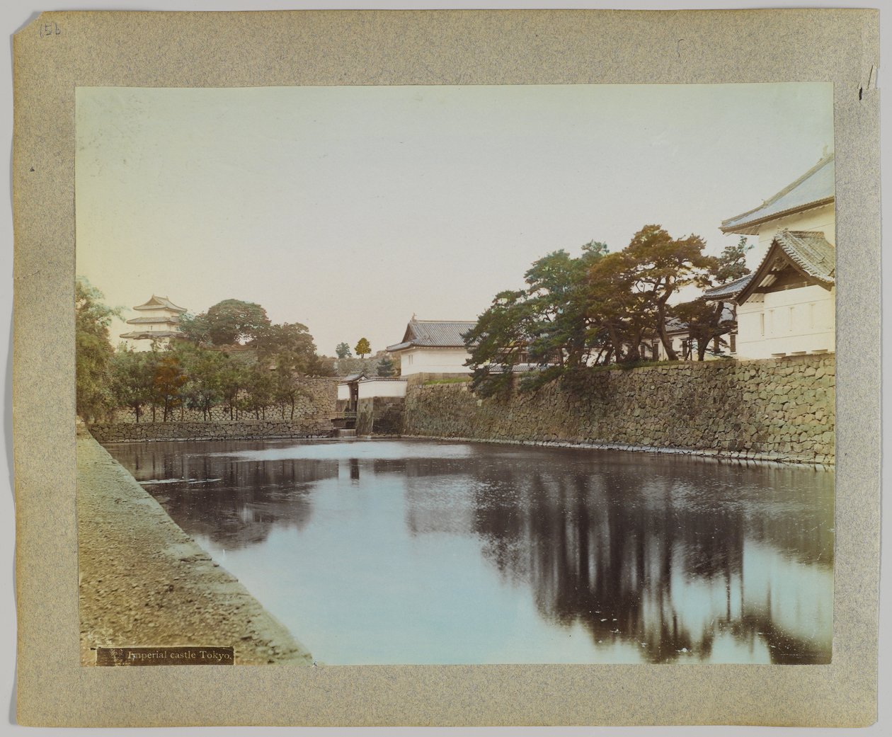 Imperial Castle, Tokyo, Japonya (el boyaması s/b fotoğraf) by Japanese Photographer