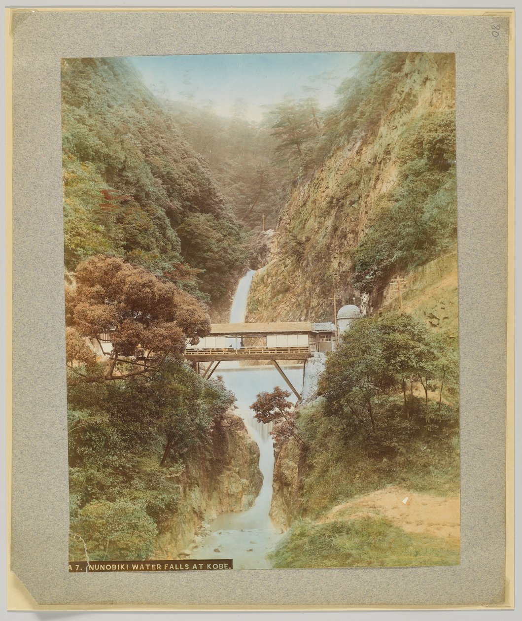 Nunobiki Şelalesi, Kobe, Japonya (el boyaması s/b fotoğraf) by Japanese Photographer