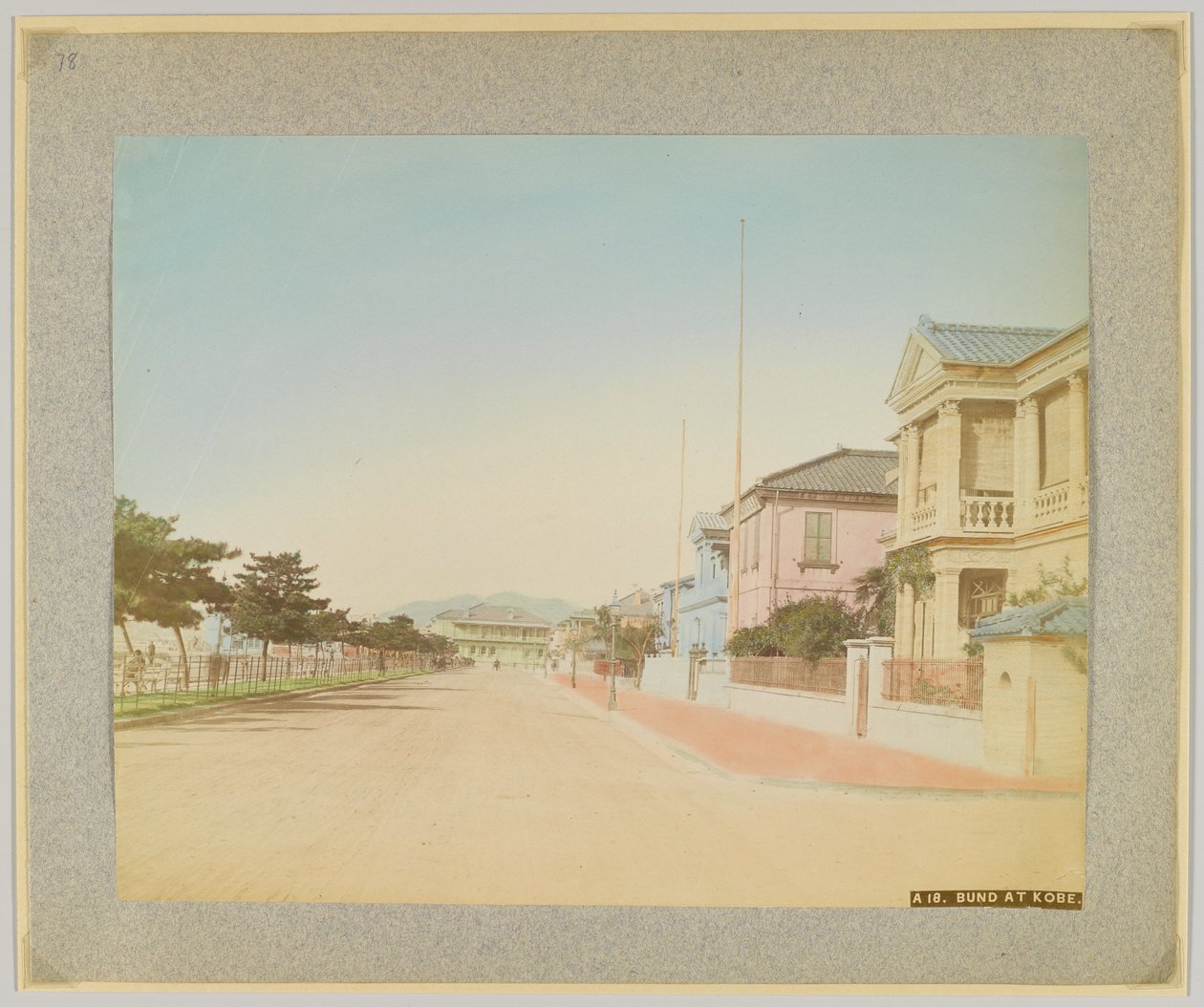 The Bund, Kobe, Japonya (el boyaması s/b fotoğraf) by Japanese Photographer