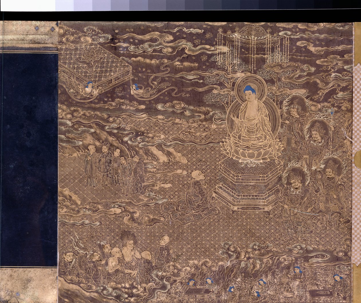 Bir Lotus Sutra el kaydırmalı ön yüz minyatürü by Japanese School
