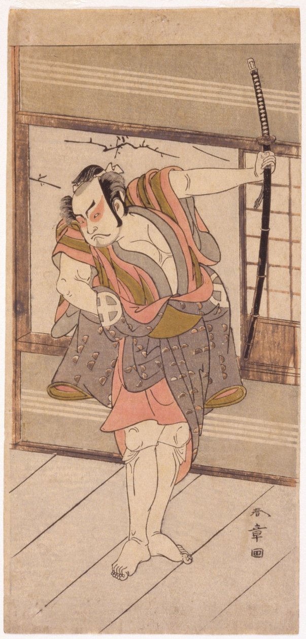 Kılıçlı Aktör (ahşap baskı) by Japanese School