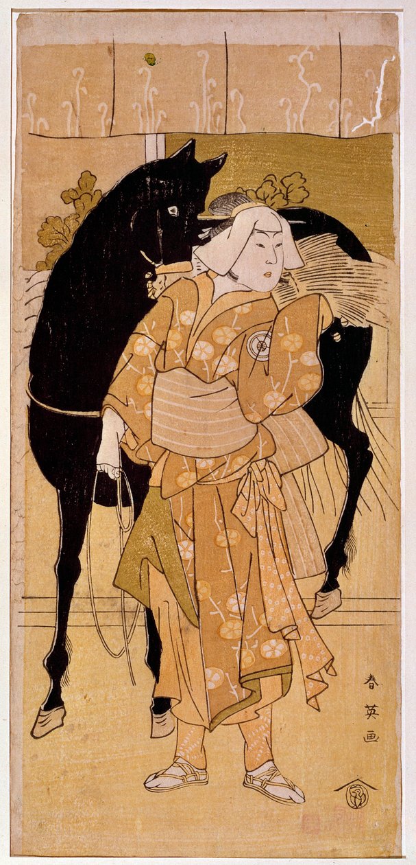Bir köylü ve atını 19. yüzyılın Japon baskısını yapan bir aktör. Paris, Guimet Müzesi, Ulusal Asya Sanatları Müzesi by Japanese School