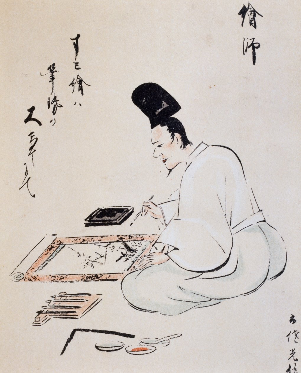 Mürekkeple ressam boyama, çizim, Tosa okulu, Japon uygarlığı, Edo dönemi by Japanese School