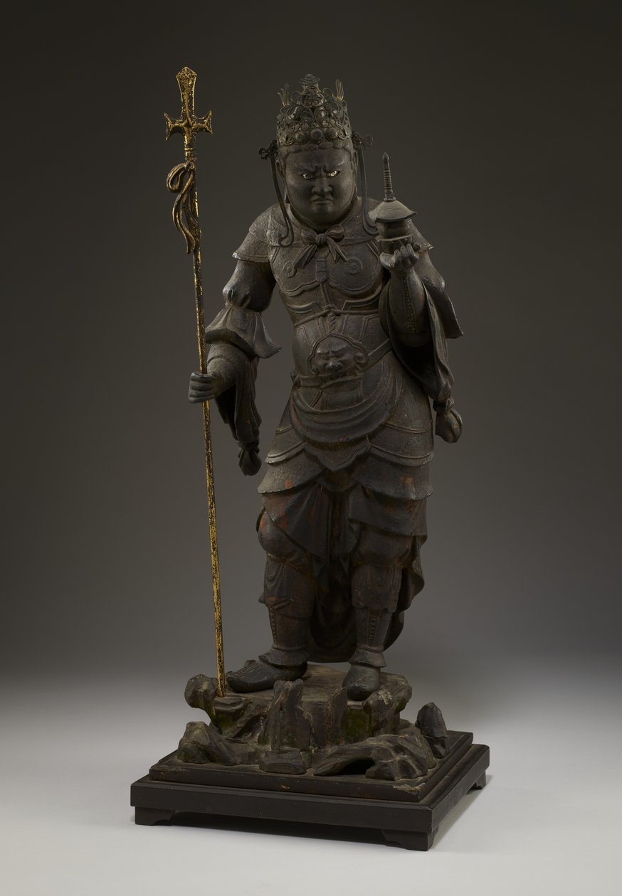 Bishamonten (Vaisravana, Kuzeyin Muhafızı) (metal ve altın varaklı ahşap) by Japanese School