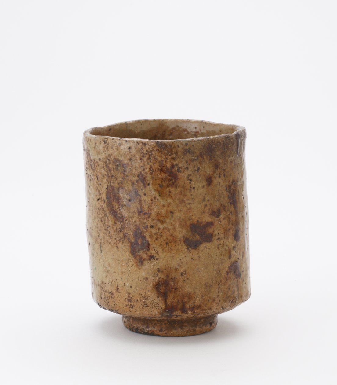 Yazıtlı silindirik çay kasesi, bilinmeyen Raku atölyesi, Çay kasesi (tsutsu chawan) by Japanese School