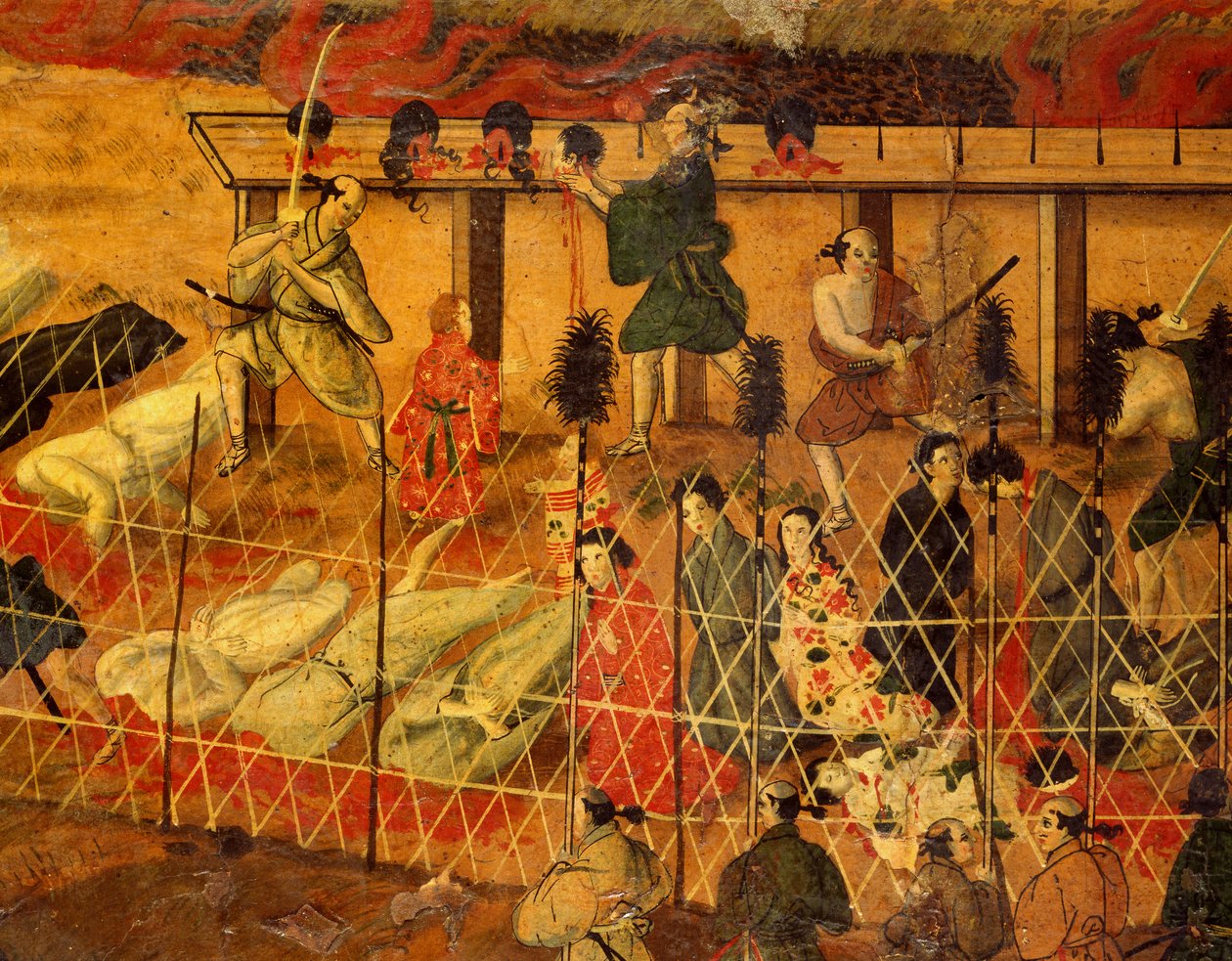 1622'de Japonya'daki Cizvitlerin Şehitliği'nden detay (kağıt üzerine sulu boya) by Japanese School