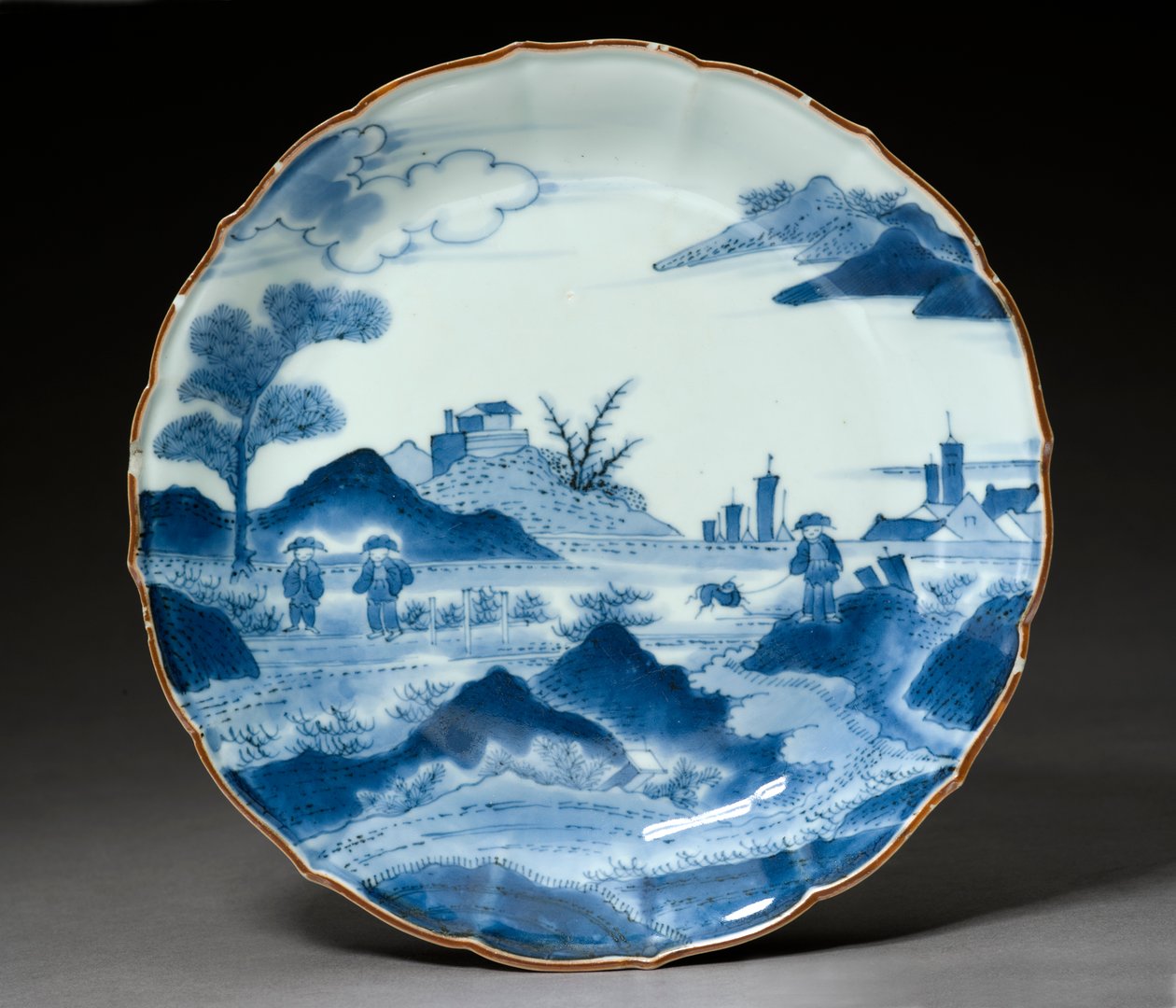 Tabak, Arita malı, muhtemelen 18. yüzyıl (mavi sırlı çömlek) by Japanese School