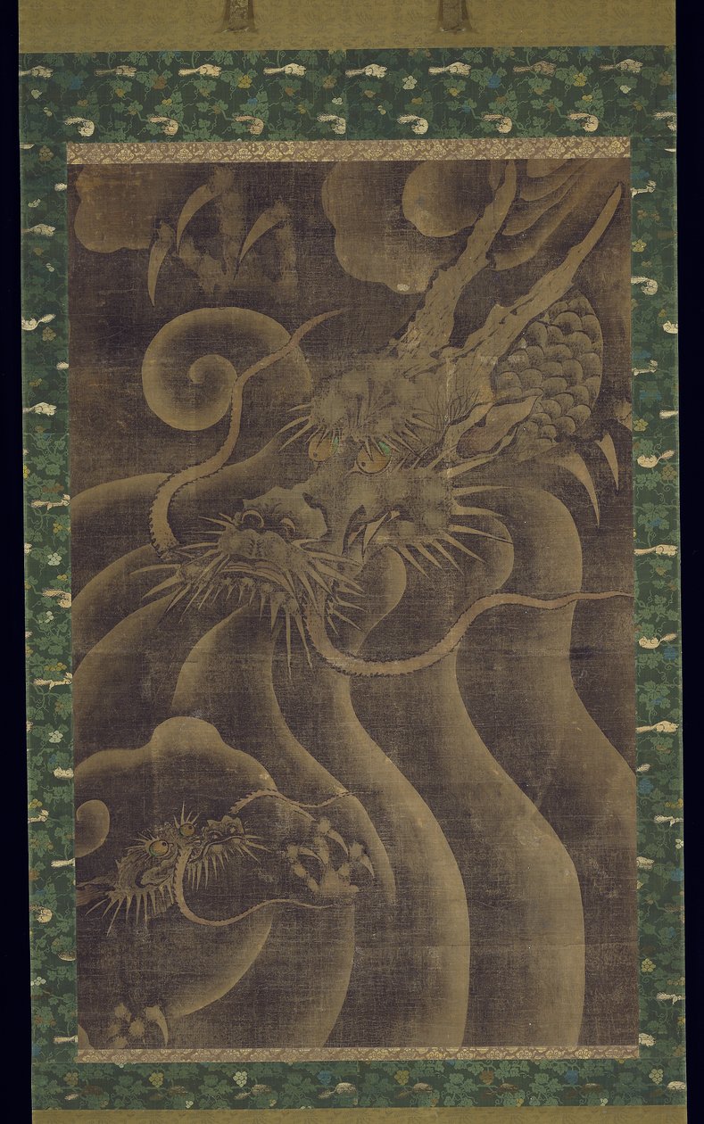 Dragon (ipek üzerine mürekkep ve renk) by Japanese School