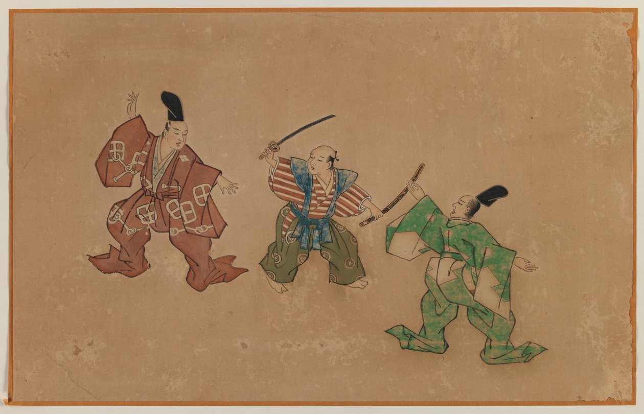 Kılıç Çizimi, Albüm Yaprağı Boyama (kağıt üzerine mürekkep ve renkli) by Japanese School