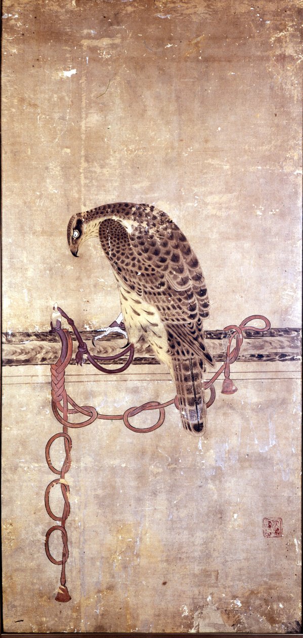 Şahin. Daysen tarafından 15. yüzyıl Japon işi. Cenova, Museo Chiossone. by Japanese School