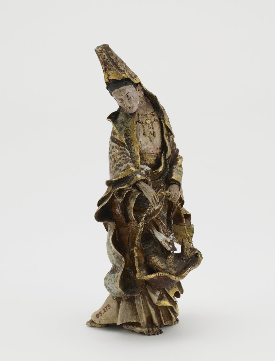 Sepette balık tutan Kannon figürü, Meiji dönemi (seramik) by Japanese School