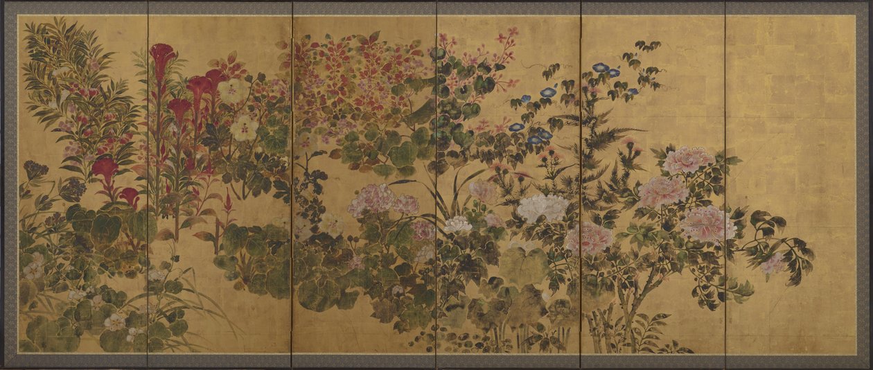 Çiçekler ve bir dere, Ekranlar by Japanese School