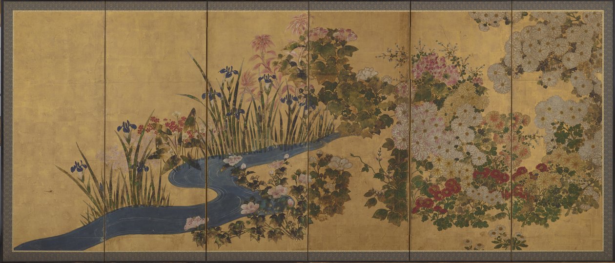 Çiçekler ve bir dere, Ekranlar by Japanese School