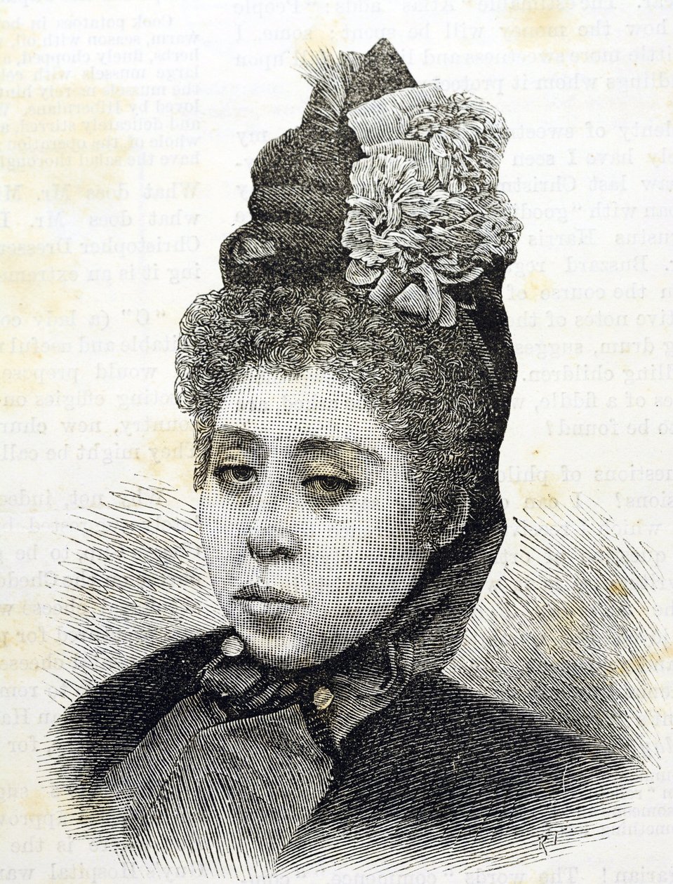 Meiji dönemi. Japonya Prensesi Komatsu. 1887 çizimi (Gravür) by Japanese School