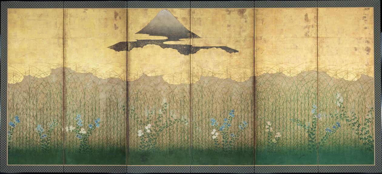 Musashino - Anonim - 17. yüzyıl - Kağıt üzerine suluboya ve mürekkep - 155,5x363 - Suntory Museum of Art by Japanese School