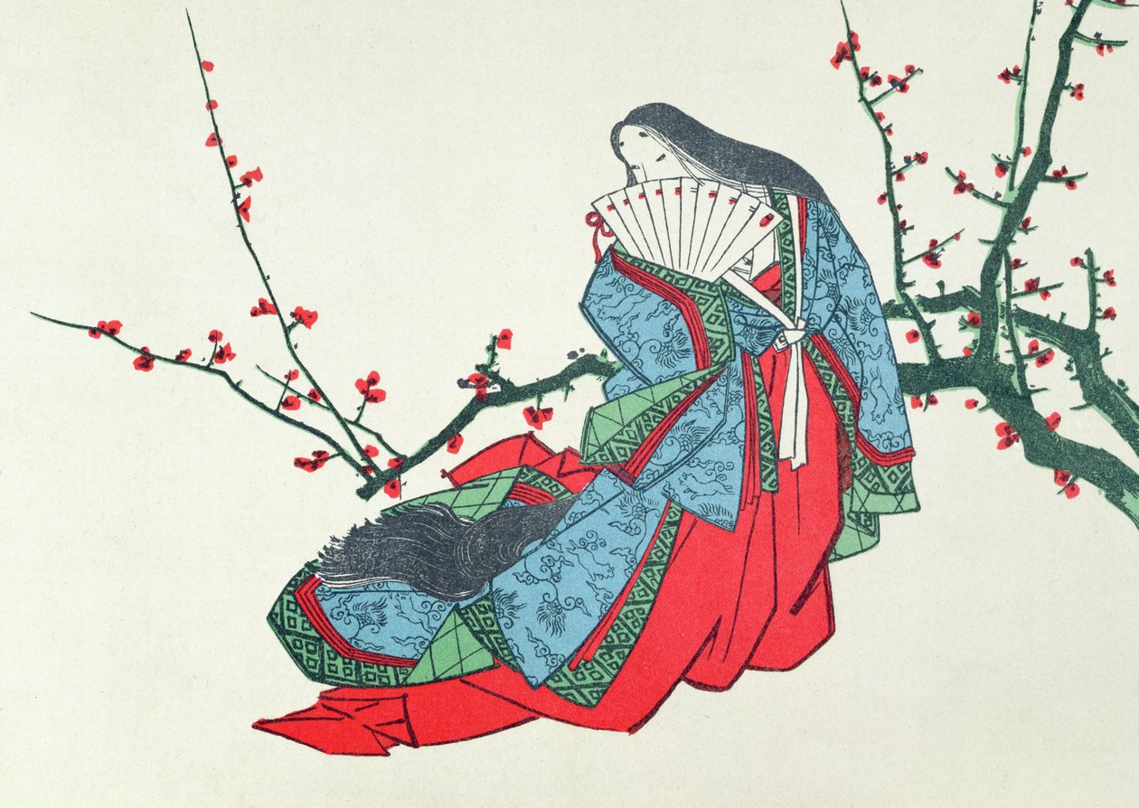 Ono no Komachi, LArt dergisindeki illüstrasyon, 1875 by Japanese School