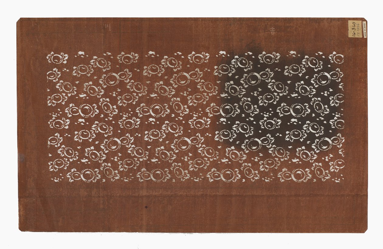 Kağıt şablon (katagami), 19. yüzyılın sonlarında (hurma ile işlenmiş dut kabuğu kağıdı Meyve suyu) by Japanese School