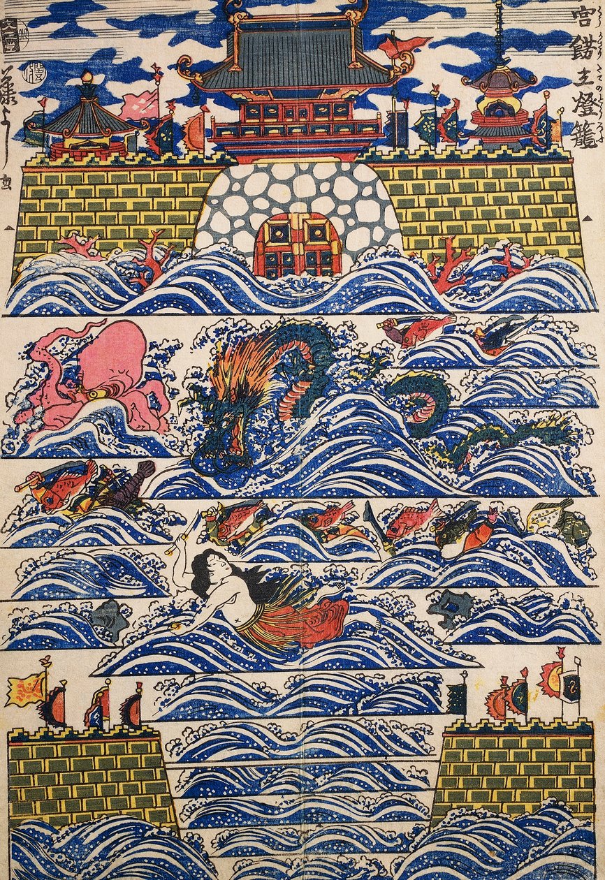 Deniz dalgalarının çarptığı liman, dekoratif panel by Japanese School