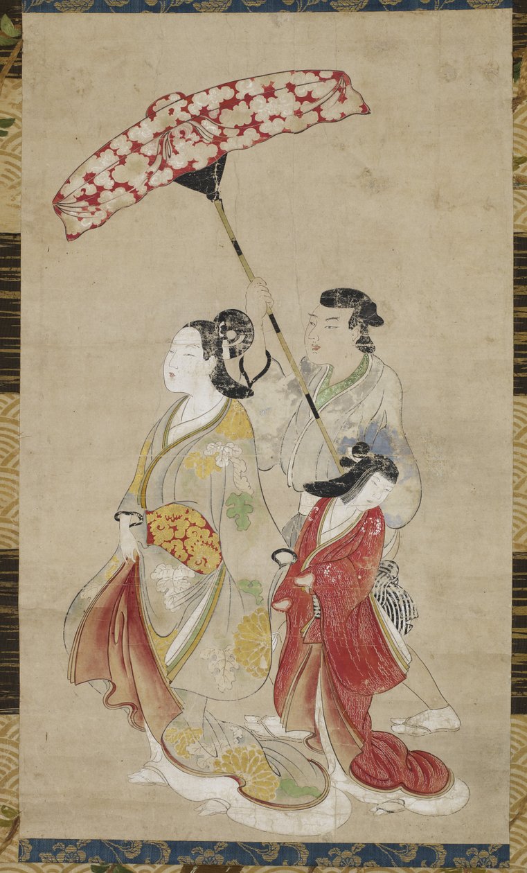 Geçit Töreninde Görevlilerle Fahişe, c.1695 by Japanese School