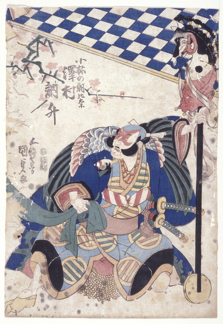 Sawamura Tossho As Kobayashi Asahina (renkli tahta baskı) by Japanese School