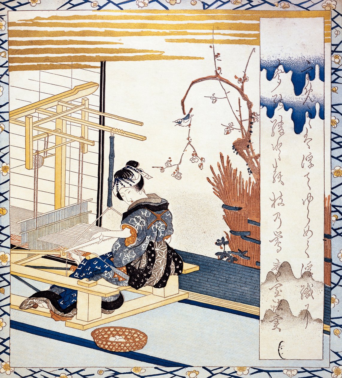 İpek dokuma, Japon kadınlardan illüstrasyon by Japanese School