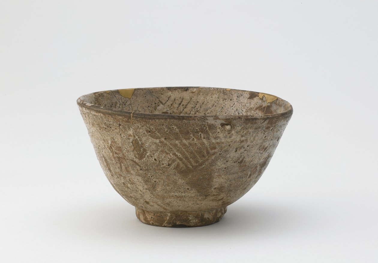 Hori-mishima tarzında çay kasesi, Edo dönemi, 17.-18. yüzyıl sonu (feldspatik sırlı taş eşya) by Japanese School