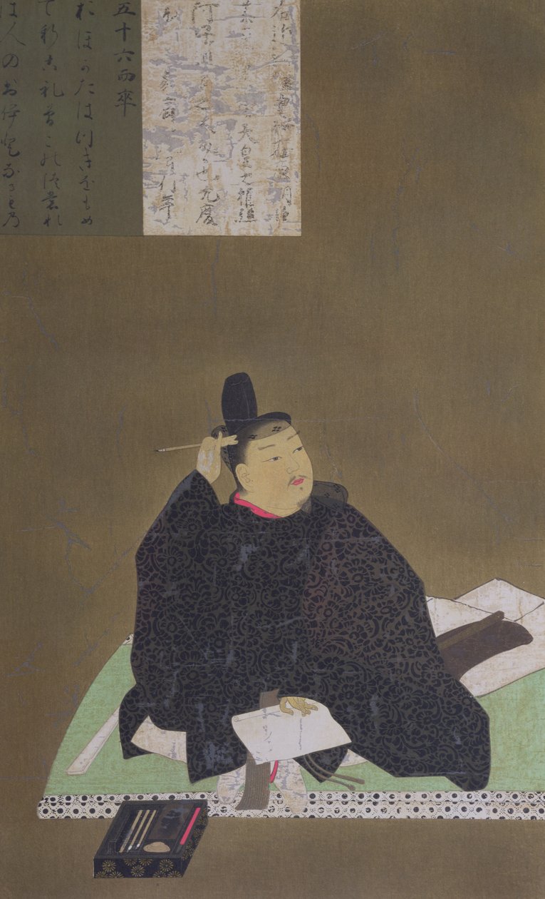 The Kokka'dan Şair Ariwara Narihira (825-880), Eylül 1910 (renkli üyeler) by Japanese School