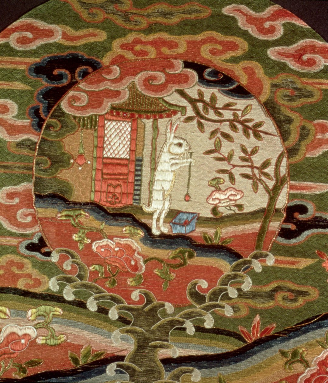 Kaplumbağa ve Tavşan, Edo Dönemi (1600-1868) (ipek işlemesi) (detay) by Japanese School