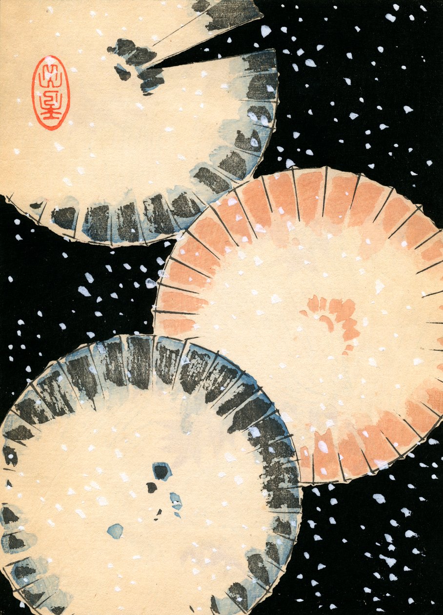 Karda Üç Şemsiye by Japanese School