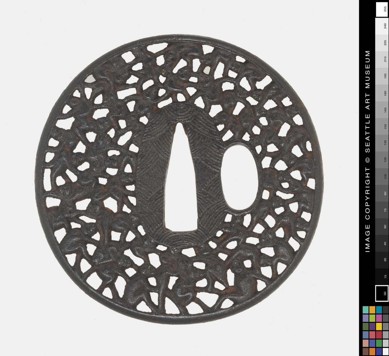 Tsuba: Yüz Maymun by Japanese School