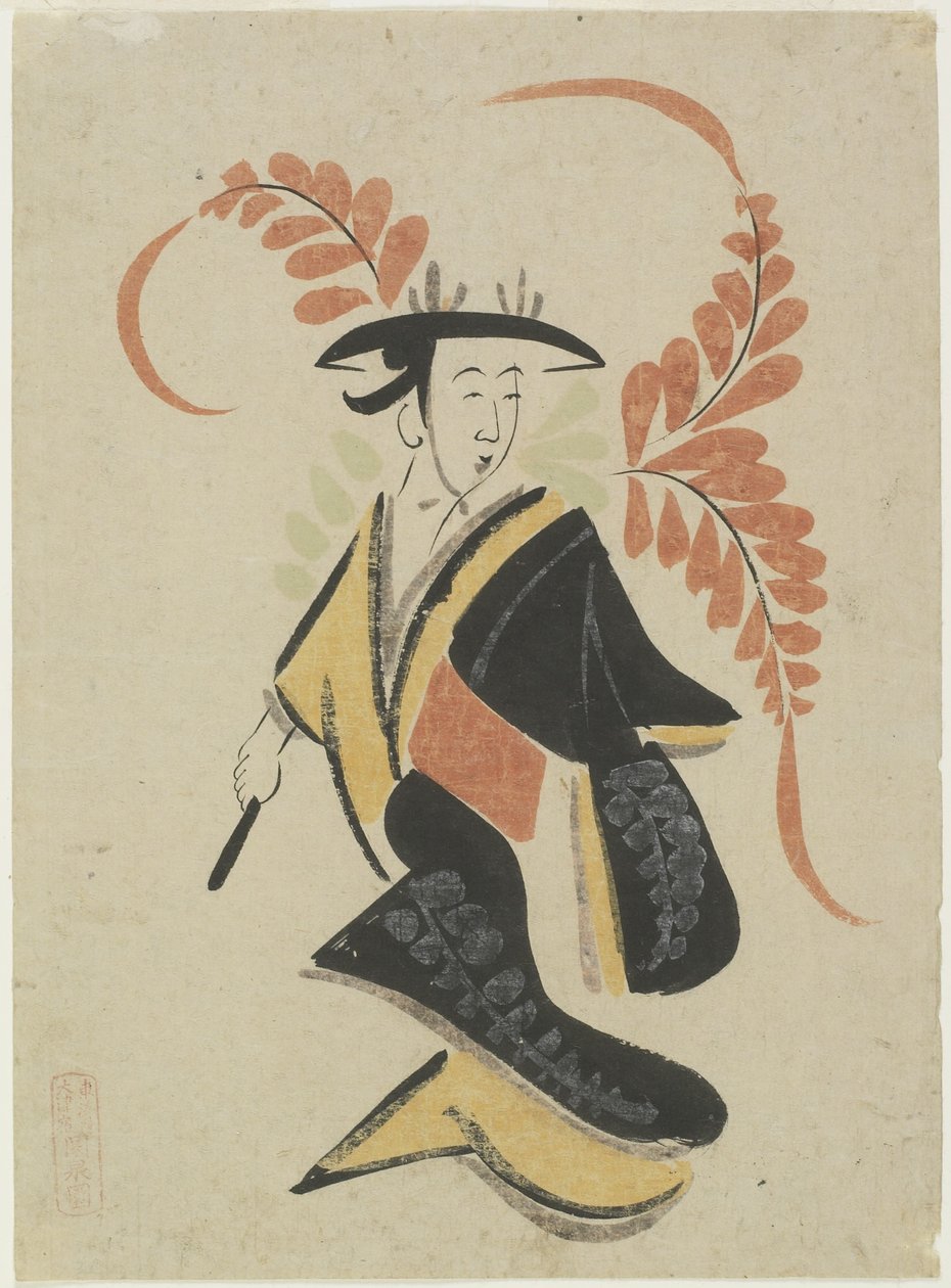 Wisteria Maiden, 17. yüzyılın sonu - 18. yüzyılın başı (kağıt üzerinde mürekkep ve renkli) by Japanese School