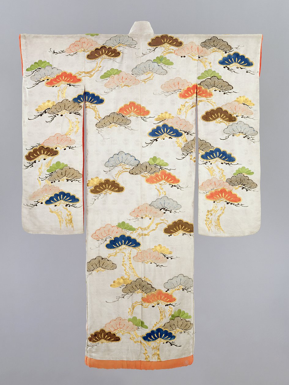 Kadın Kimonosu, Edo Dönemi (1600-1868) (metalik iplikli ipek) by Japanese School