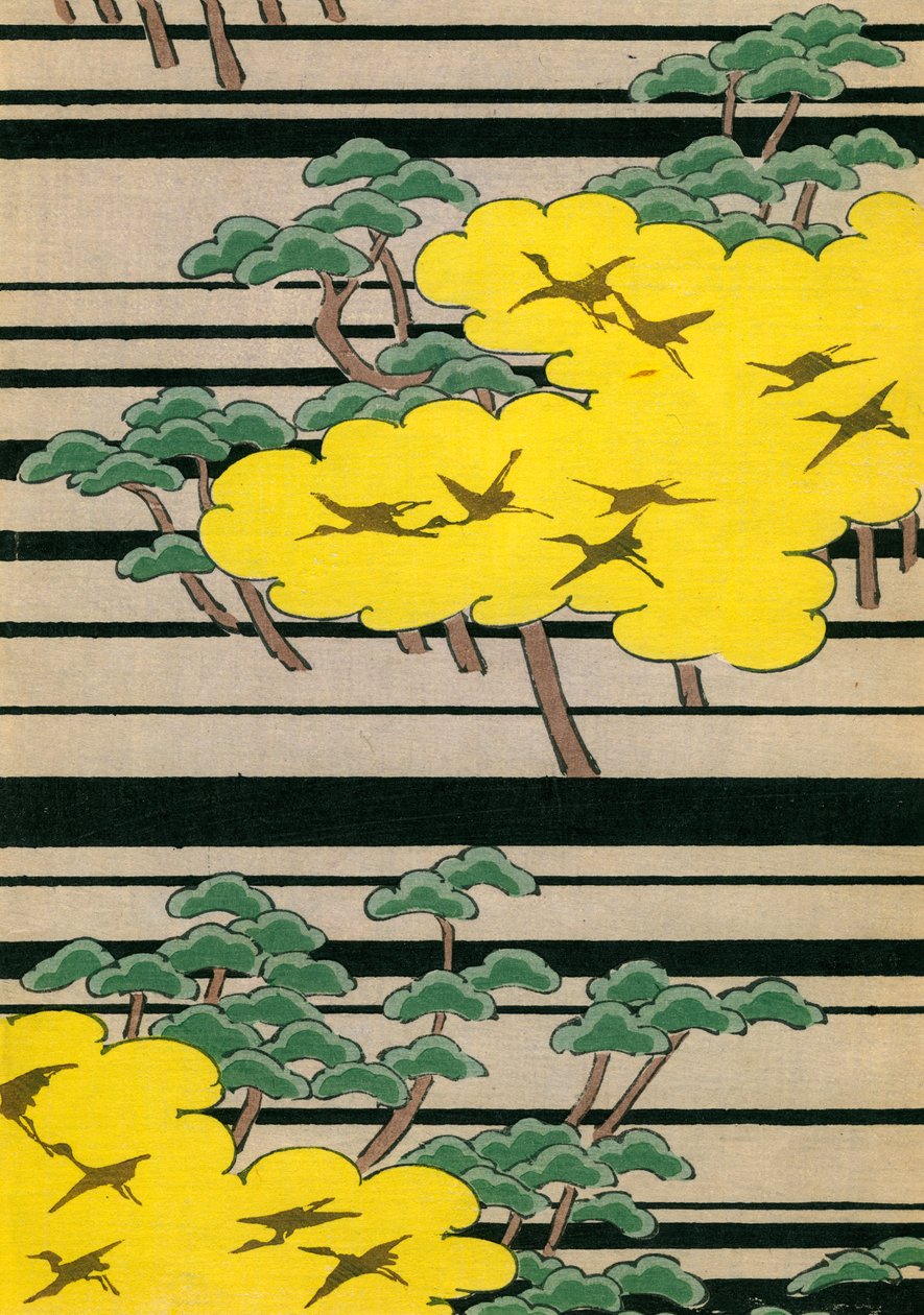 Vinçli Sarı ve Yeşil Ağaçlar by Japanese School