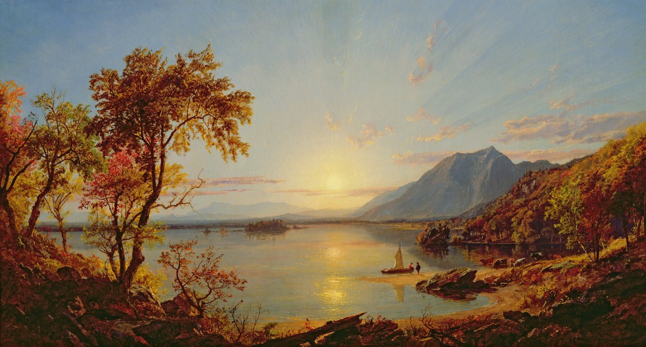 Gün Batımı, George Gölü, New York, 1867 by Jasper Francis Cropsey