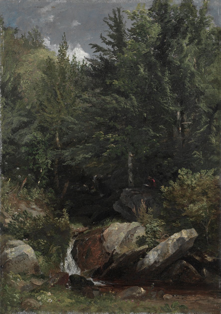 Bir Yamaçta Ağaçlar ve Bir Dere by Jasper F. Cropsey