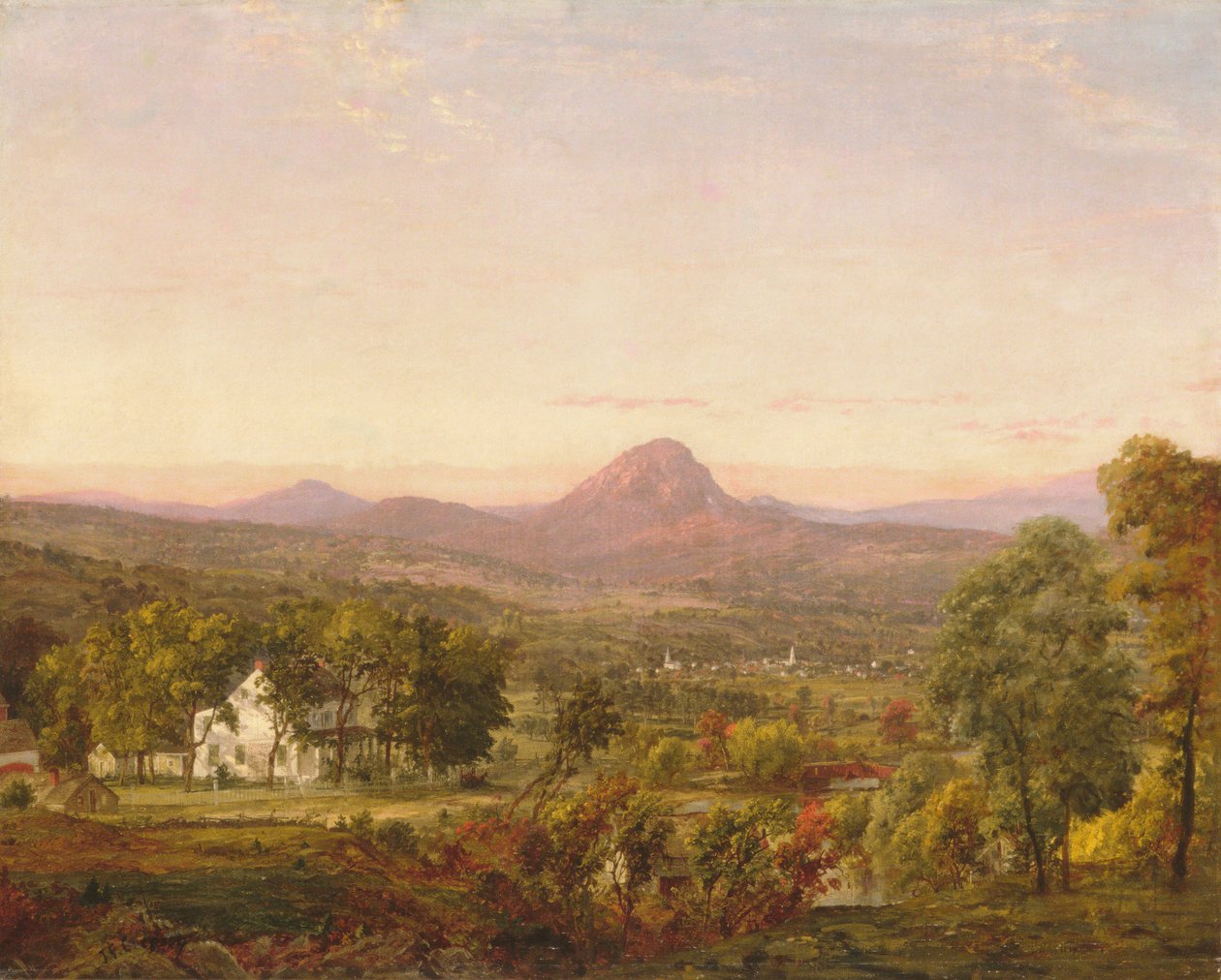 Sonbahar Manzarası, Sugar Loaf Dağı, Orange County, New York, yak. 1870-75. by Jasper Francis Cropsey