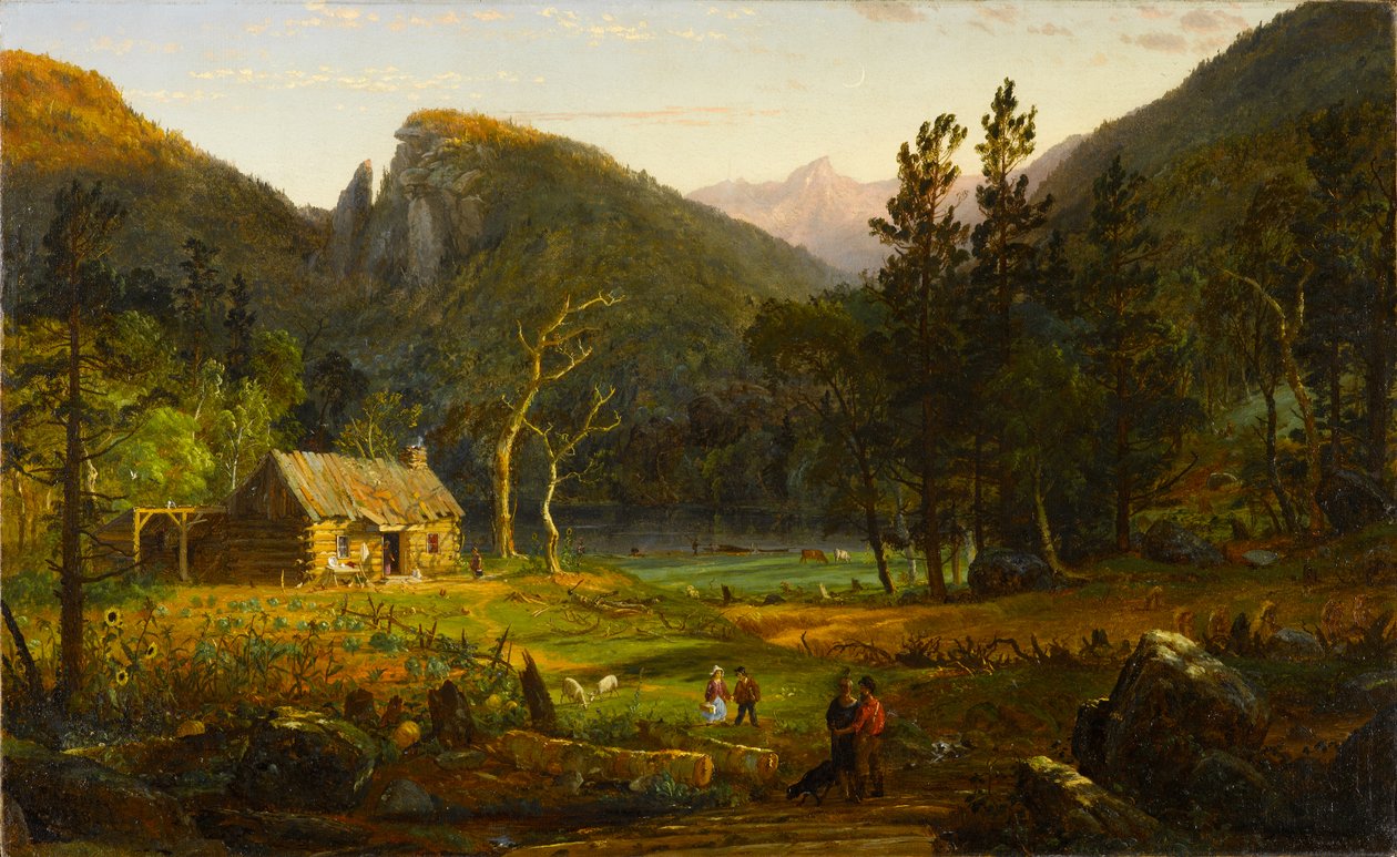 Eagle Cliff, Franconia Notch, New Hampshire, 1858 (tuval üzerine yağlı boya, panel üzerine monte edilmiş) by Jasper Francis Cropsey