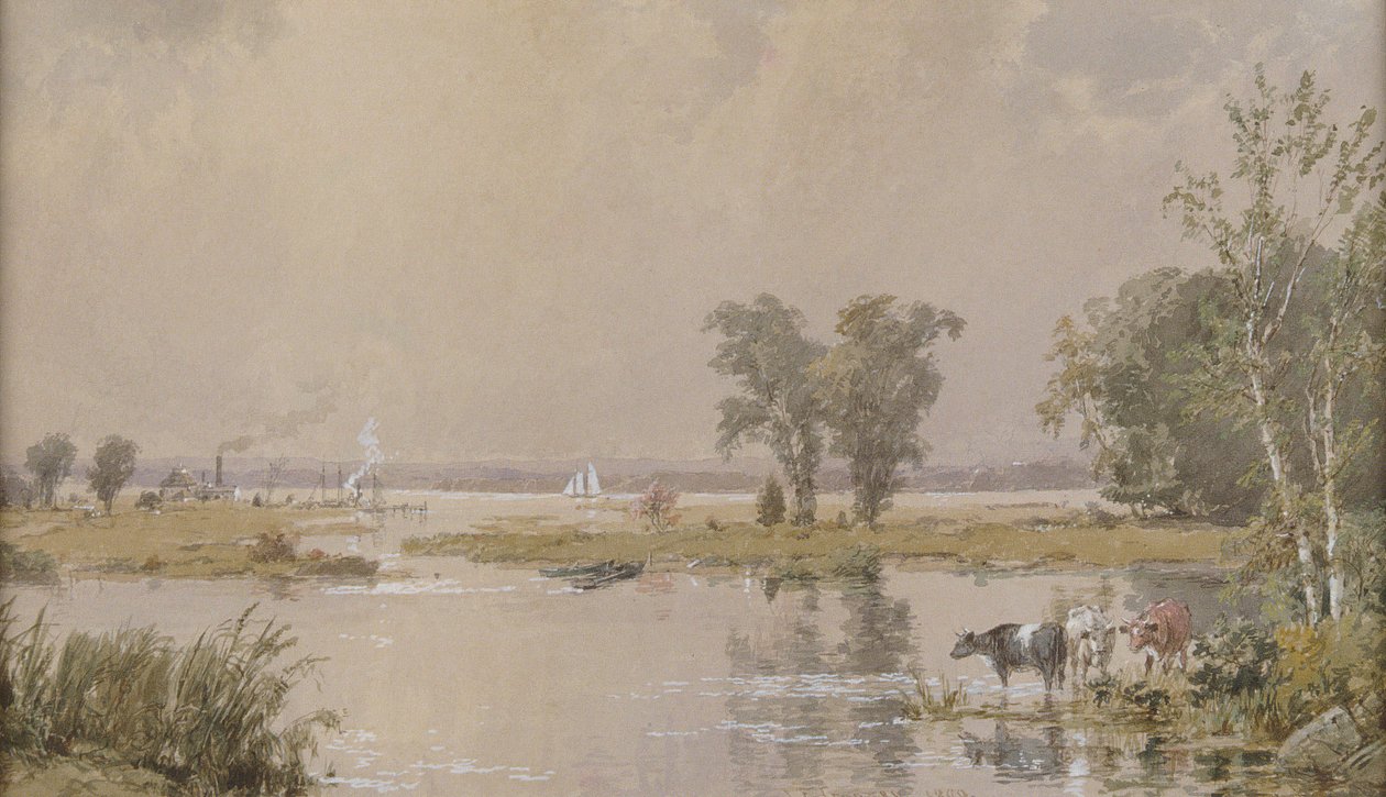 Hackensack Çayırları, 1890. by Jasper Francis Cropsey