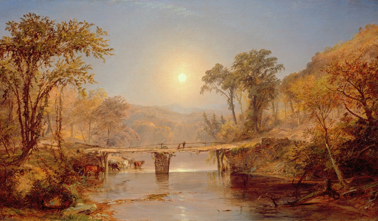Delaware Nehri üzerinde Hint Yazı, 1882 by Jasper Francis Cropsey