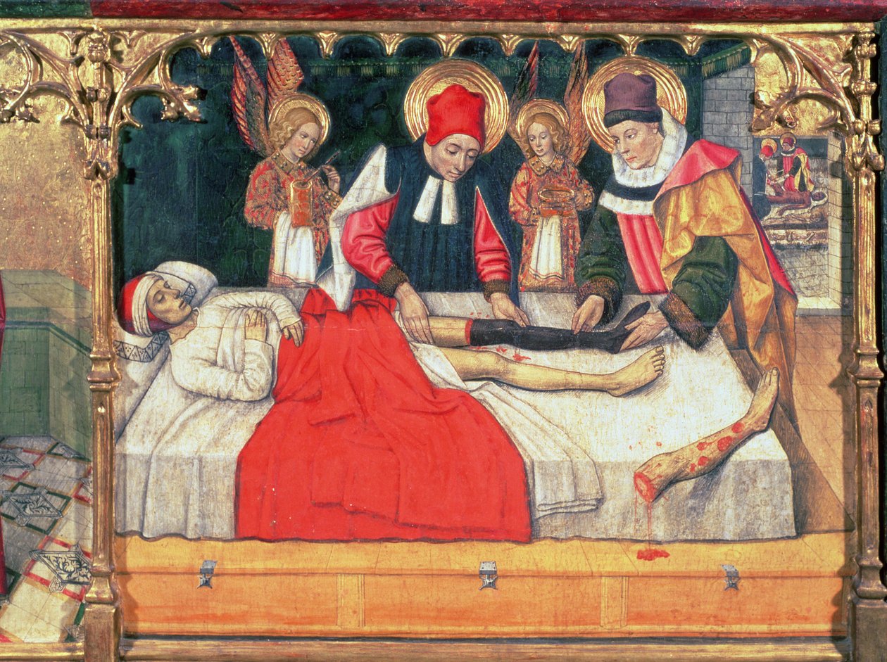 126-0035321 SS. Cosmas ve Damian, Etiyopyalı bir adamın bacağını diyakoz Justinian
