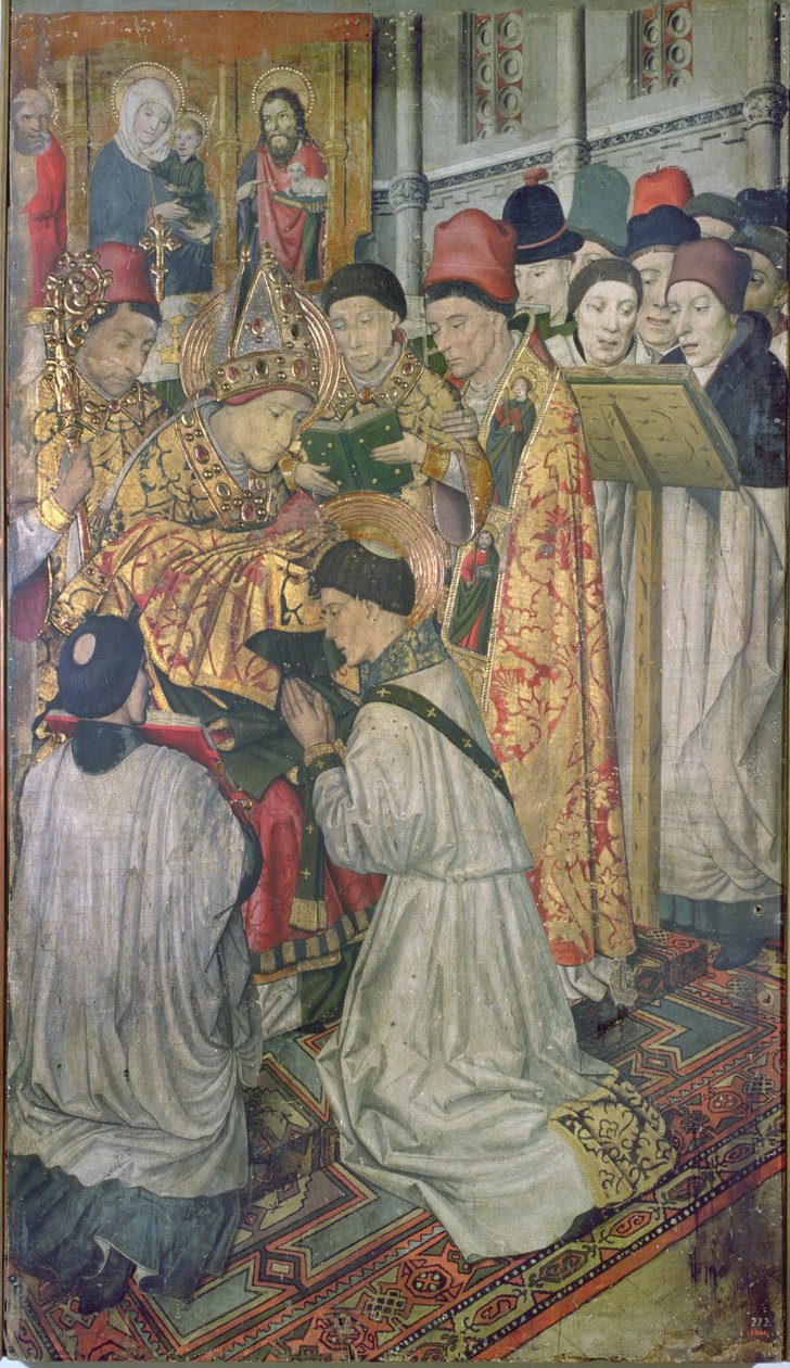 Saragossa Piskoposu St. Valerio tarafından St. Vincent Nişanı Paneli (panelde yağlı boya) by Jaume Huguet