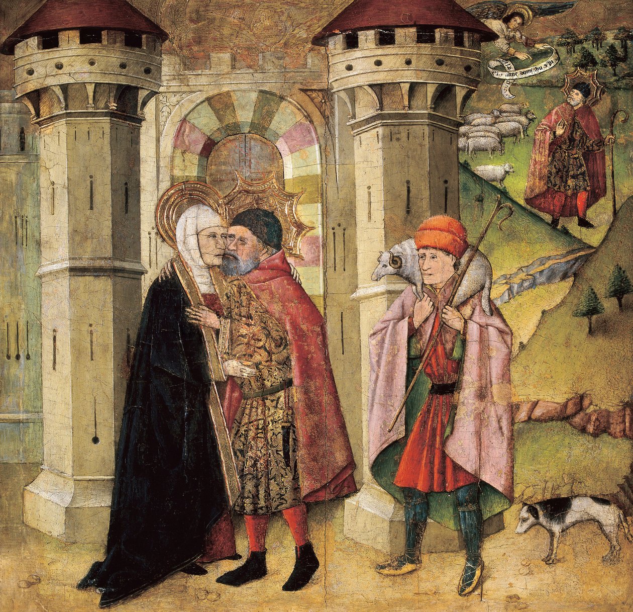 Altın kapıda Aziz Joachim ve Sainte Anne by Jaume Huguet