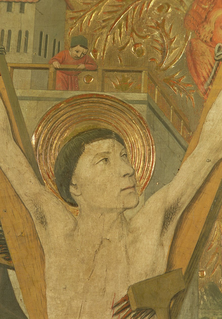 St. Vincent'ın Şehitliği, Vincent'ın çarmıhtaki detayı by Jaume Huguet