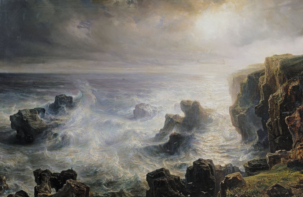 Belle-Ile Sahili açıklarında fırtına by Jean Antoine Theodore Gudin